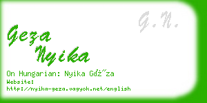 geza nyika business card